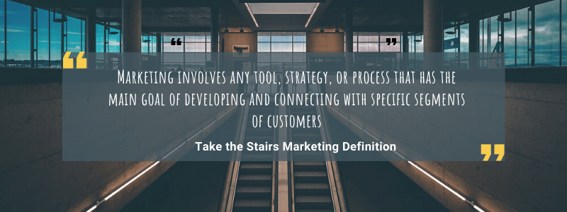 Marketing involves any tool, strategy, or process that has the main goal of developing and connecting with specific segments of customers