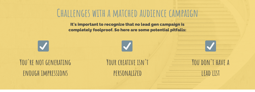 Challenges with a matched audience campaign