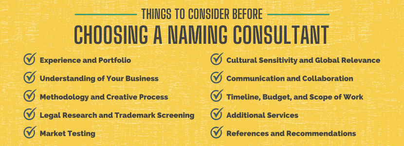 Things to consider before choosing a naming consultant