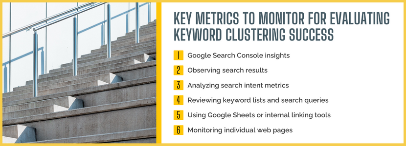 Key metrics to monitor for evaluating the success of keyword clusters