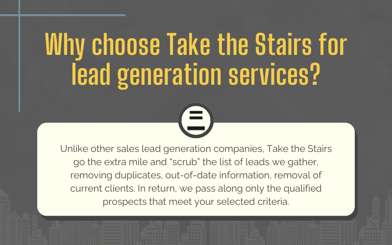 Choose Take the Stairs for lead generation services